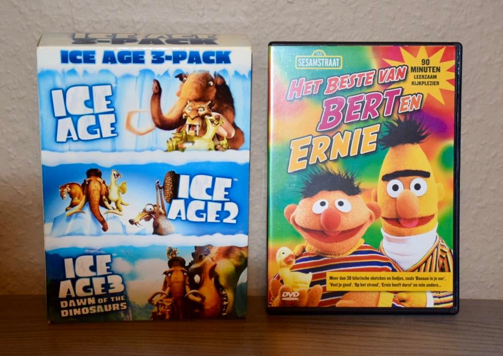 DVD Pakket Kinderen – Ice Age 1, 2 & 3 + Bert & Ernie, Ophalen