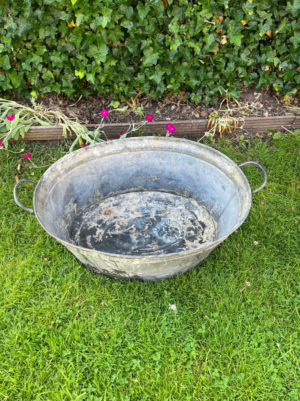 Gegalvaniseerde kuip/ bloembak, Tuin en Terras, Ophalen, Gebruikt