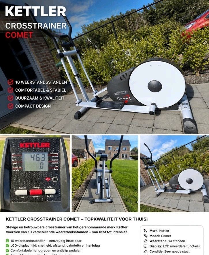 Crosstrainer Kettler, Sport en Fitness, Fitnessapparatuur, Ophalen, Benen, Gebruikt, Crosstrainer