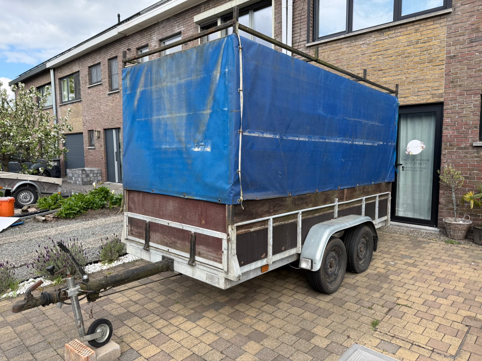 Aanhangwagen 4 meter geremd, Ophalen, Zo goed als nieuw