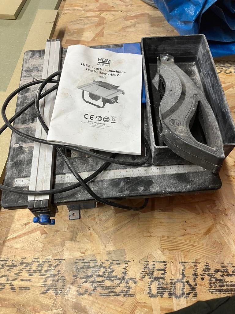 HBM Tegelzaagmachine - Tegelsnijder - 450W, Enlèvement, Comme neuf