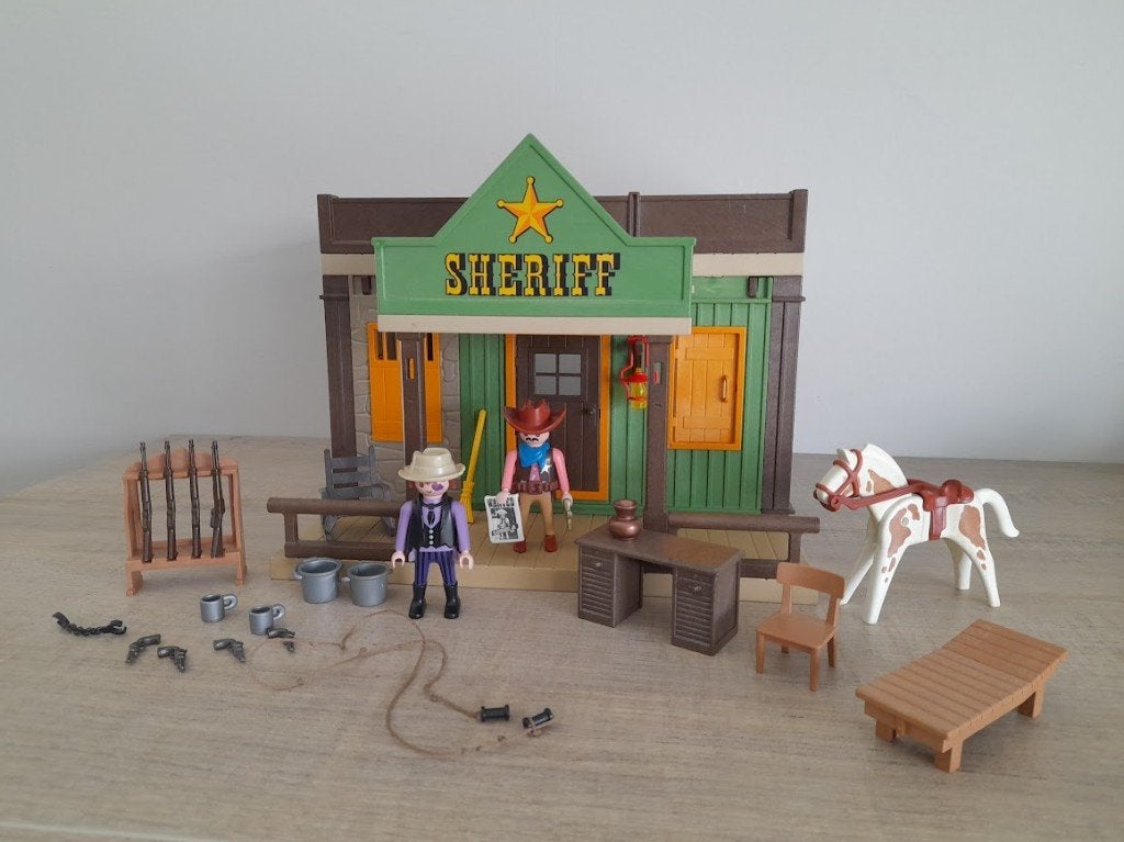 Playmobil 3786 western sheriff office, Gebruikt, Gebouw, Complete set, Ophalen of Verzenden