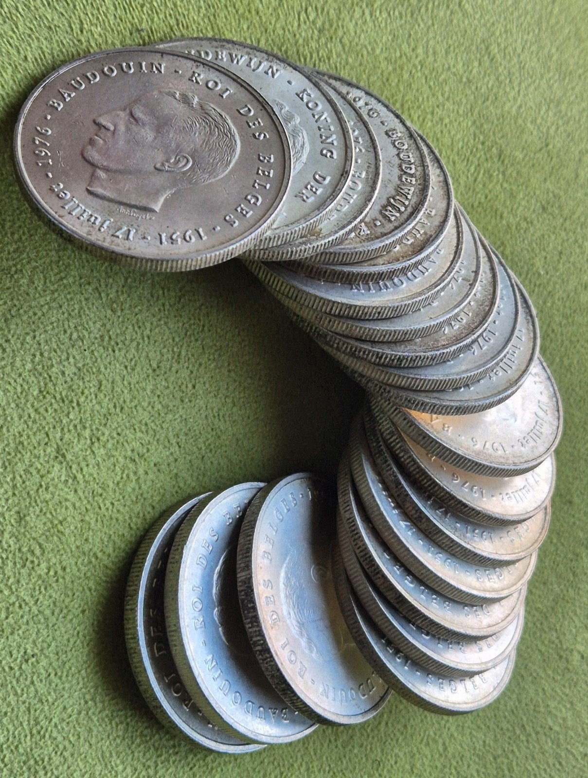 20 munten 250 Francs  1976 Boudewijn I, Enlèvement ou Envoi, Argent, Série, Argent