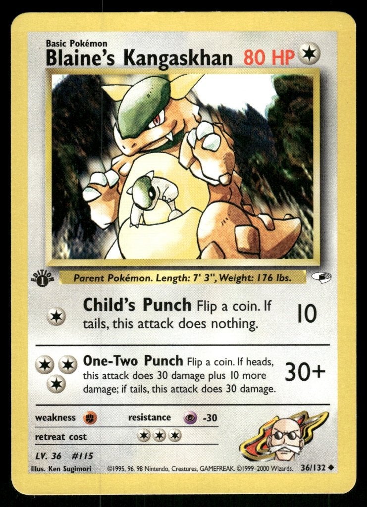 Blaine's Kangaskhan 36/132 - Gym Heroes (1st editin) (NM), Verzenden, Gebruikt