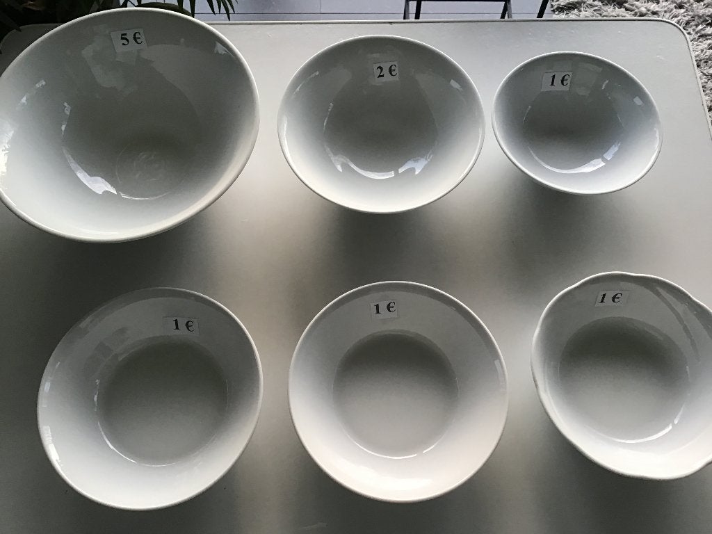 6 witte schalen en veel meer andere, Ophalen of Verzenden, Zo goed als nieuw