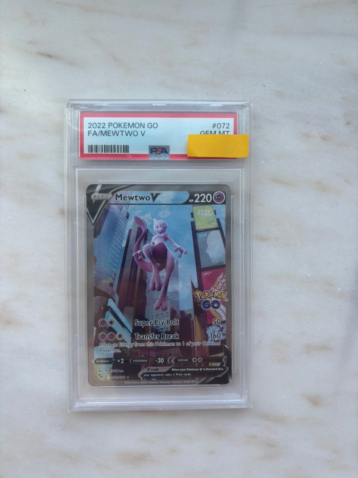 Mewtwo v 072 psa 10, Ophalen of Verzenden, Zo goed als nieuw