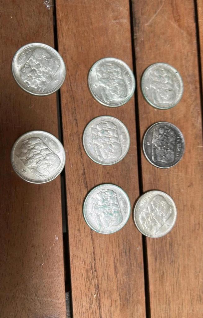 8 Belgische munten van 100 frank, Ophalen of Verzenden