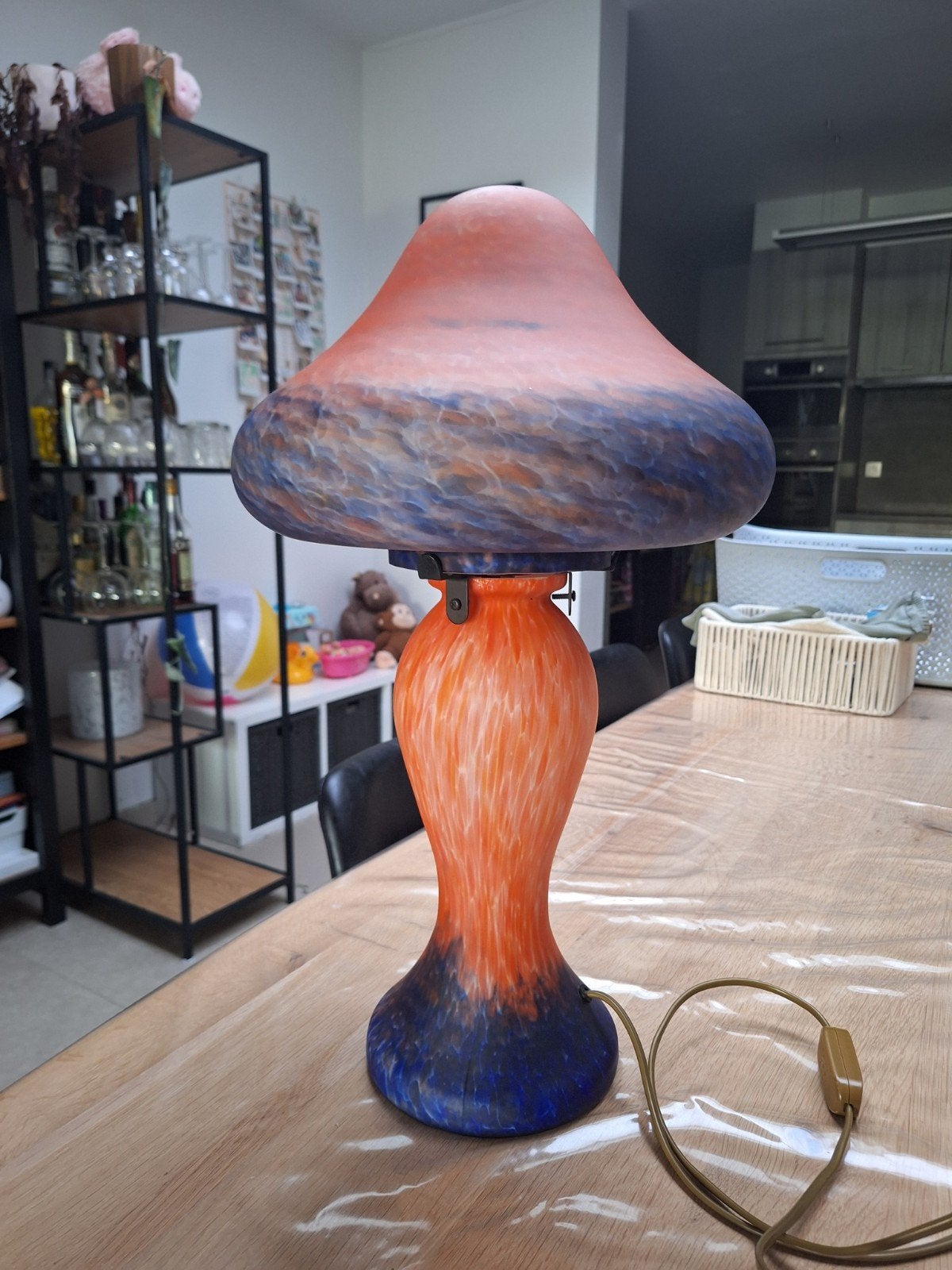 Retro/Art Deco mushroom tafellamp, Ophalen of Verzenden