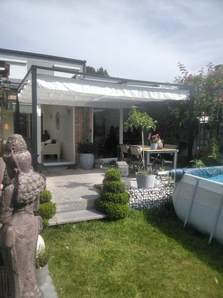 Pergola 4m x 3m stevige kwaliteit in gepoedercoat staal, Ophalen, Zo goed als nieuw, 4 tot 6 meter, Paviljoen