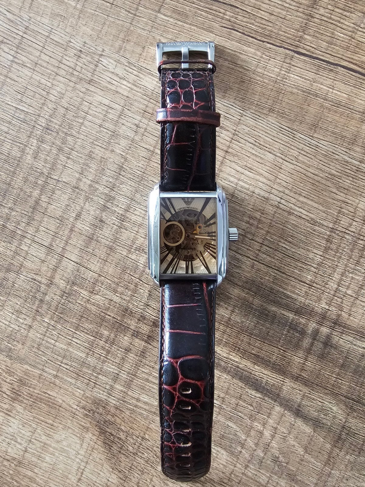 origineel automatisch horloge van Armani., Handtassen en Accessoires, Horloges | Dames, Overige merken, Leer, Staal, Polshorloge