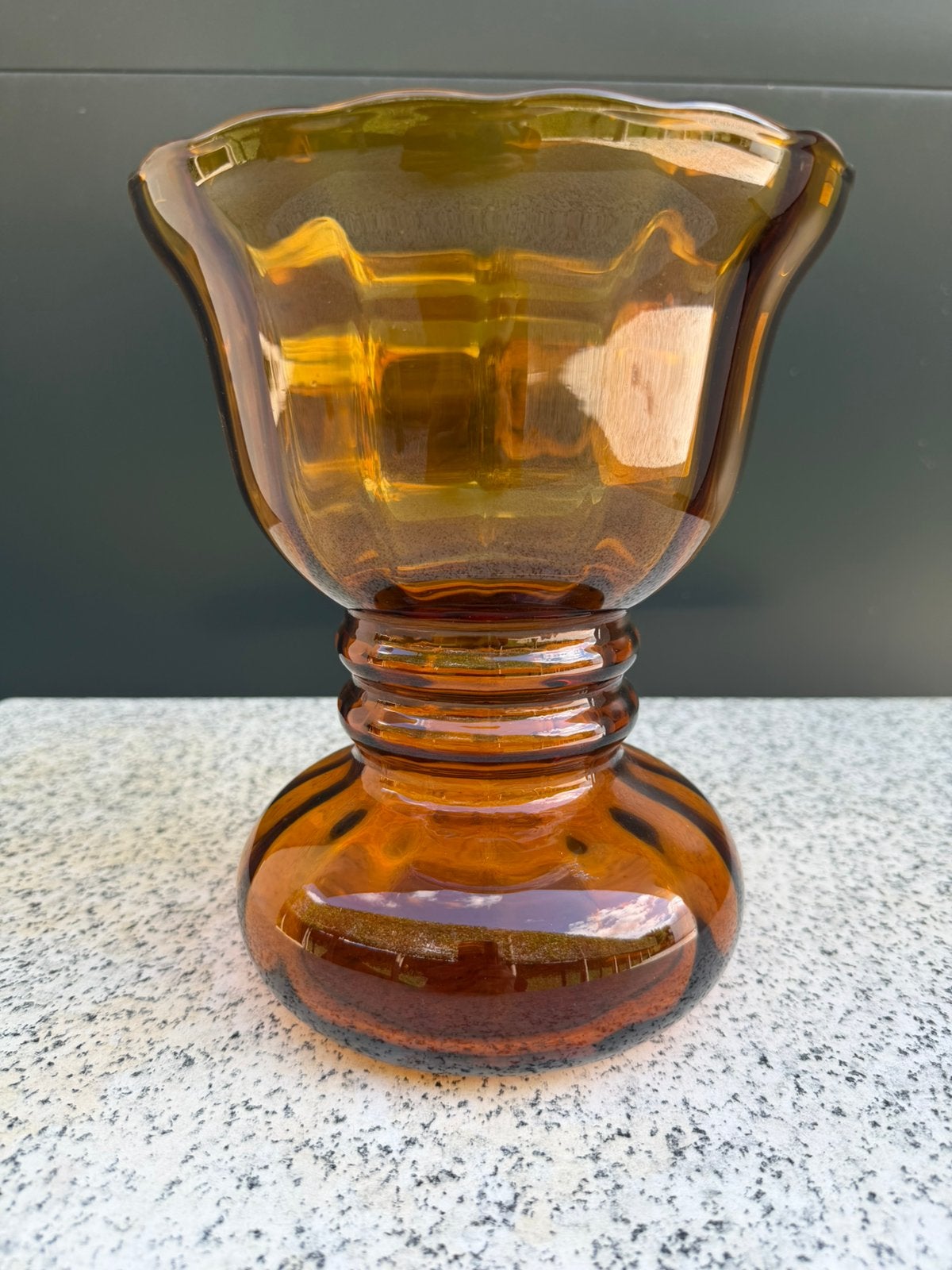 Vase vintage en verre ambré des années 1960, Antiquités & Art, Enlèvement