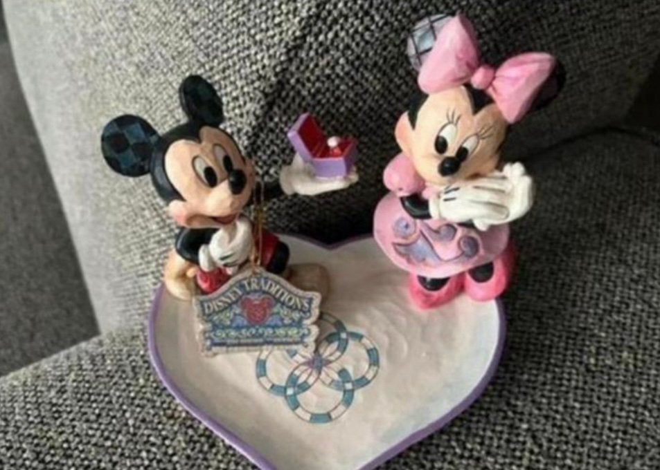 Disney traditions Jim Shore Mickey & minnie, Ophalen, Mickey Mouse, Zo goed als nieuw, Beeldje of Figuurtje