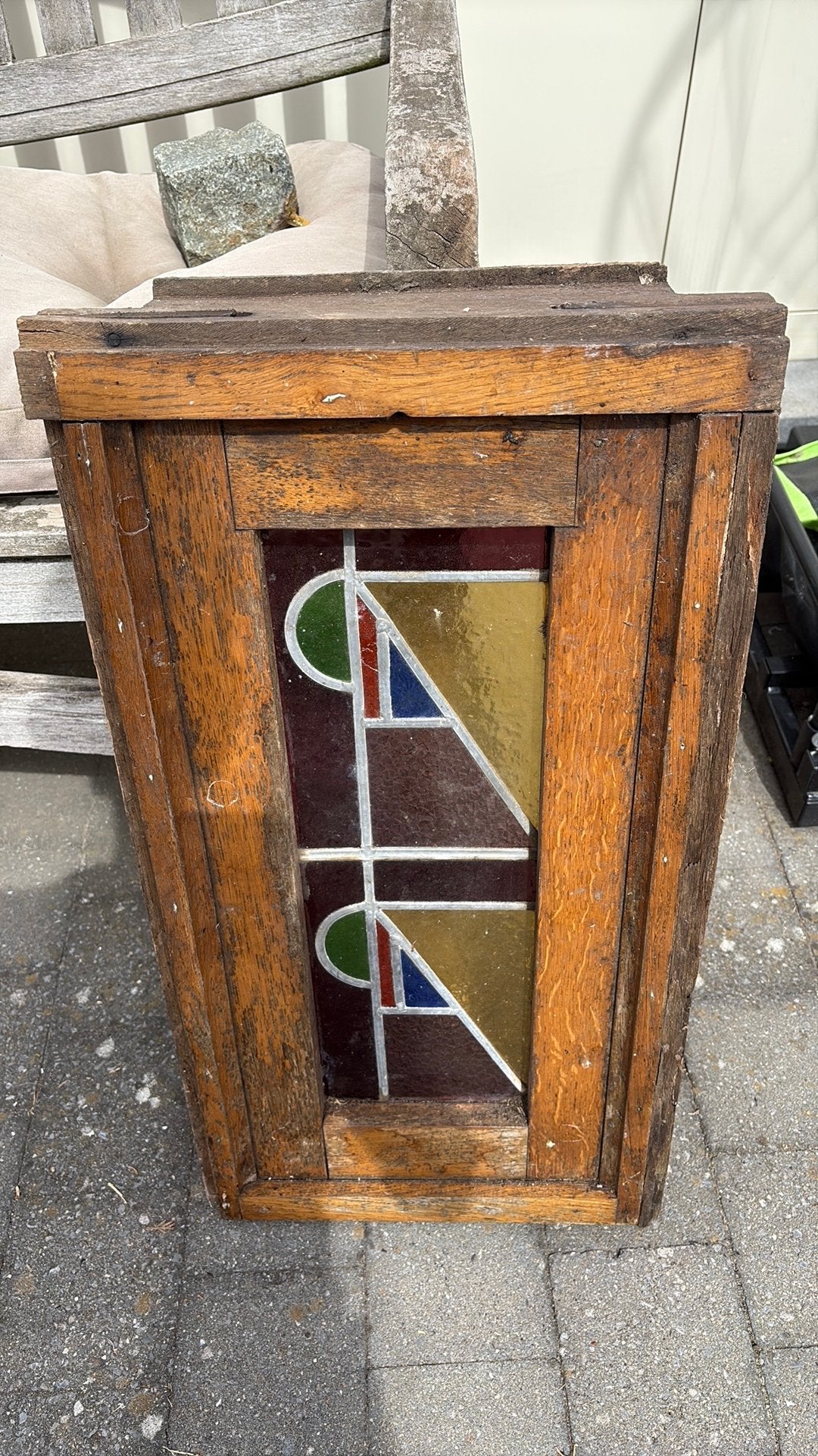 Glasraam in lood, Antiek en Kunst, Antiek | Meubels | Kasten, Ophalen