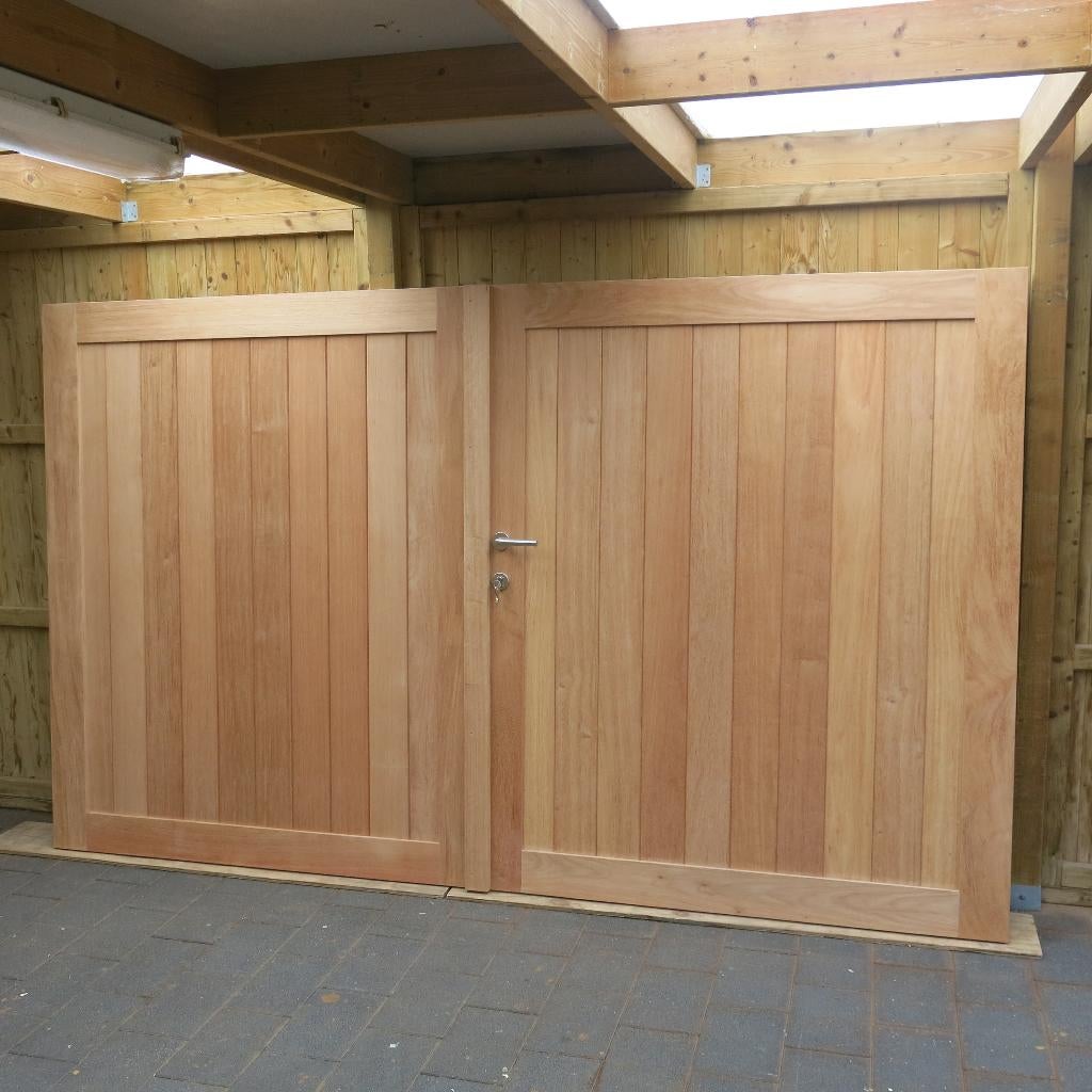 te koop pracht afzeliapoort 3m op 1m80 mooie prijs, Tuin en Terras, Ophalen, 100 tot 150 cm, Nieuw, Hout