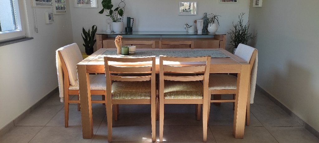 Salle à manger 6 pers, Maison & Meubles, Enlèvement, Utilisé, Contemporain, 4 à 6 chaises