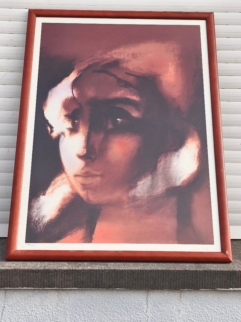 lithographie arlequin signe roger somville, Antiek en Kunst, Ophalen, Lithografie