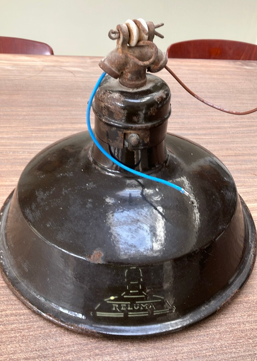 Industriële emaille Reluma lamp : 30 cm, Enlèvement ou Envoi