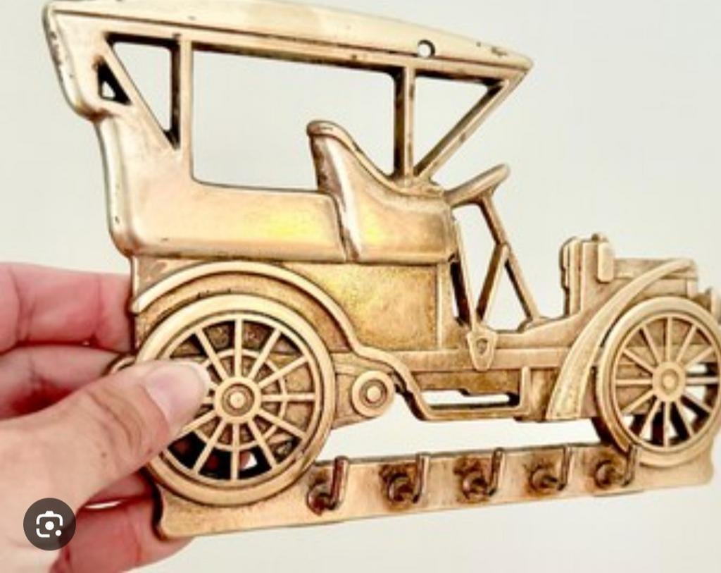 Porte-clés de voiture classique en laiton vintage élégant, Enlèvement ou Envoi