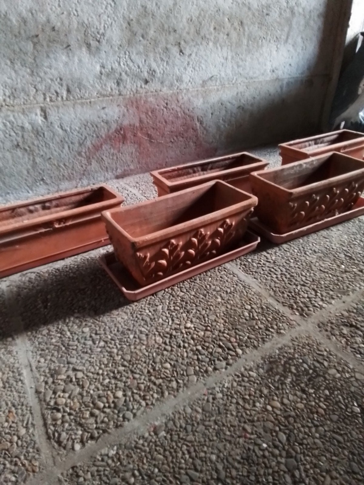 5 bloembakken in  terra cotta, Tuin en Terras, Ophalen