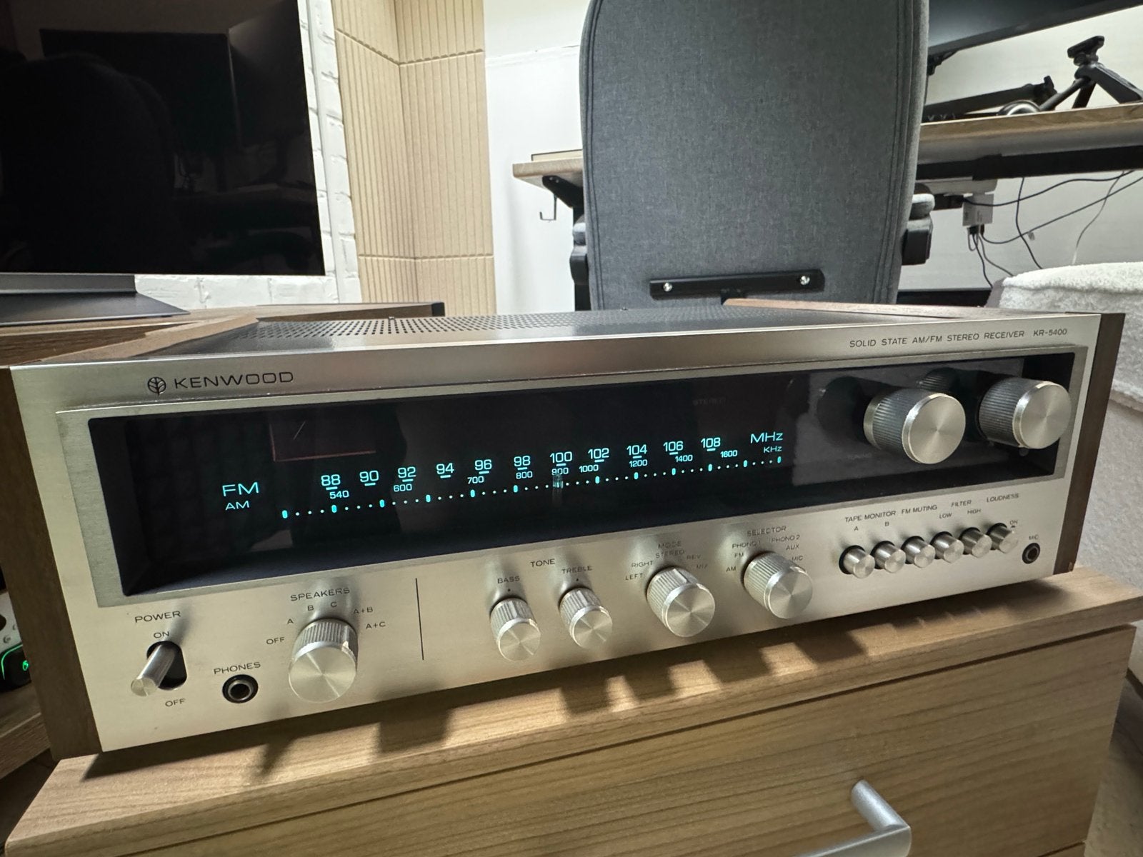 Kenwood stereo receiver KR5400, Audio, Tv en Foto, Versterkers en Ontvangers, Ophalen, Zo goed als nieuw, Stereo