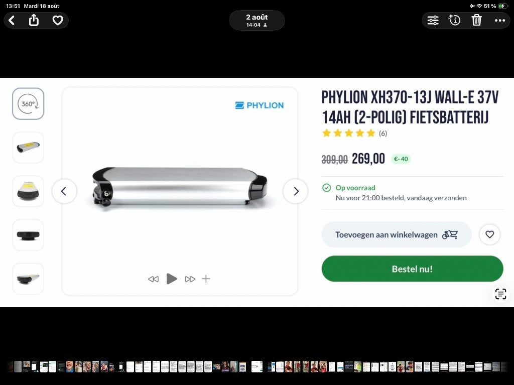 Batterij voor elektrische fietsen, Fietsen en Brommers, Fietsaccessoires | Fietsaccu's, Ophalen of Verzenden, Nieuw
