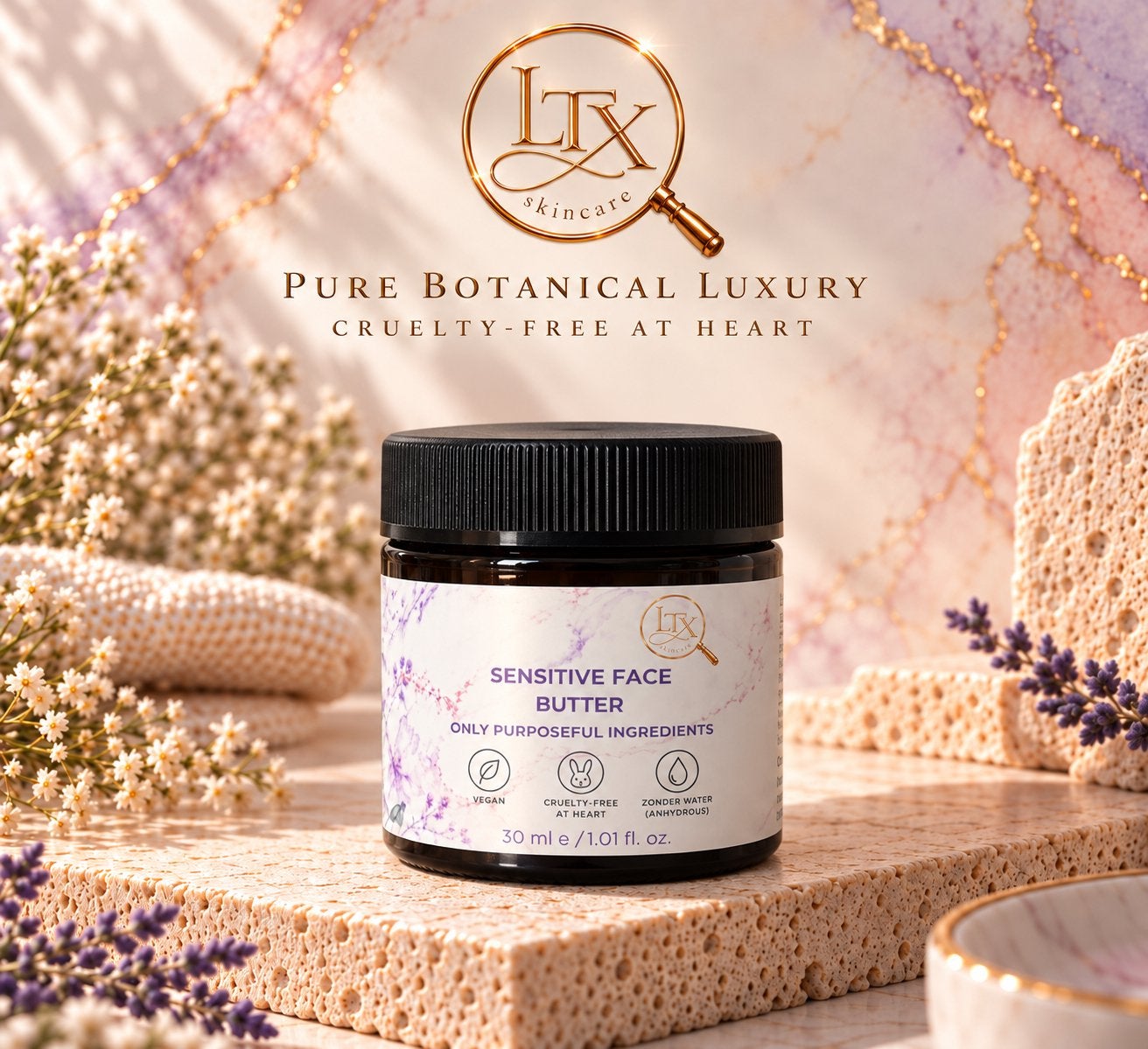LTX Skincare Sensitive Face Butter 30ml, Handtassen en Accessoires, Ophalen of Verzenden, Nieuw, Gehele gezicht, Verzorging