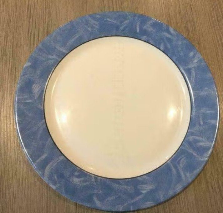 12 grandes assiettes Arcoroc Brush (bleu 31,5 cm), Maison & Meubles, Enlèvement, Comme neuf, Verre, Assiettes(s)
