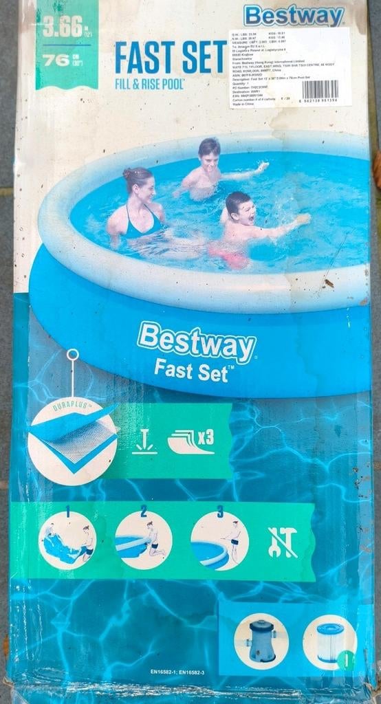 Zwembad met pomp Bestway Fast set, Ophalen