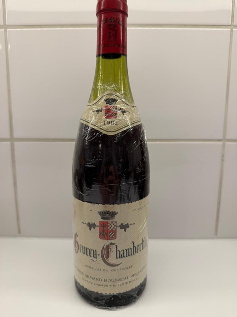 Bouteille de vin Gevrey Chambertin Armand Rousseau 1982, Collections, Vins, Enlèvement, Comme neuf