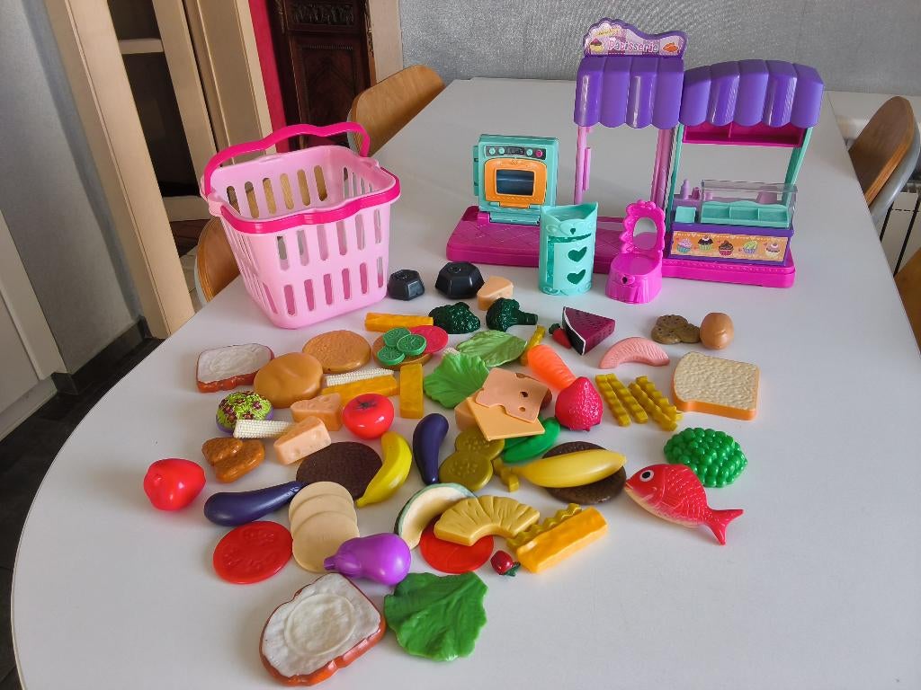Lot jeux enfants cuisine, marchande, légumes, fruits..., Enlèvement ou Envoi, Comme neuf, Plastique
