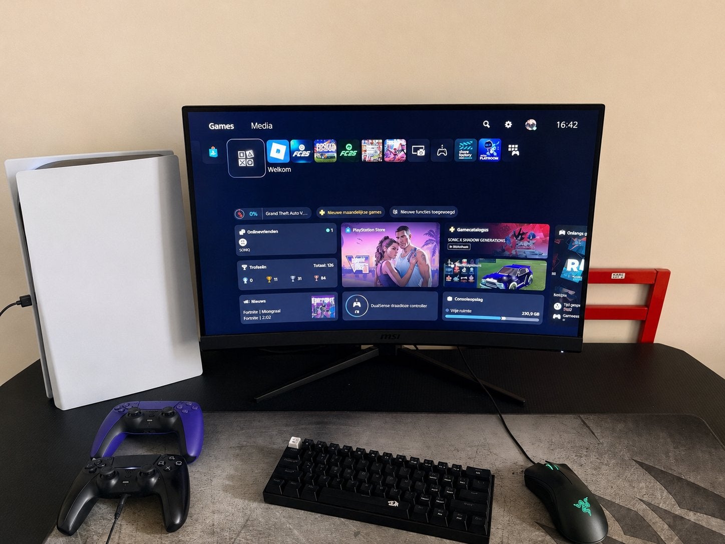 Gaming setup, Ophalen, Zo goed als nieuw
