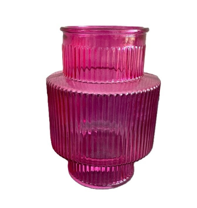 VAAS RIBBEL FUCHSIA – ROZE 27 cm NIEUW, Maison & Meubles, Neuf, Enlèvement ou Envoi, Rose, 27 cm