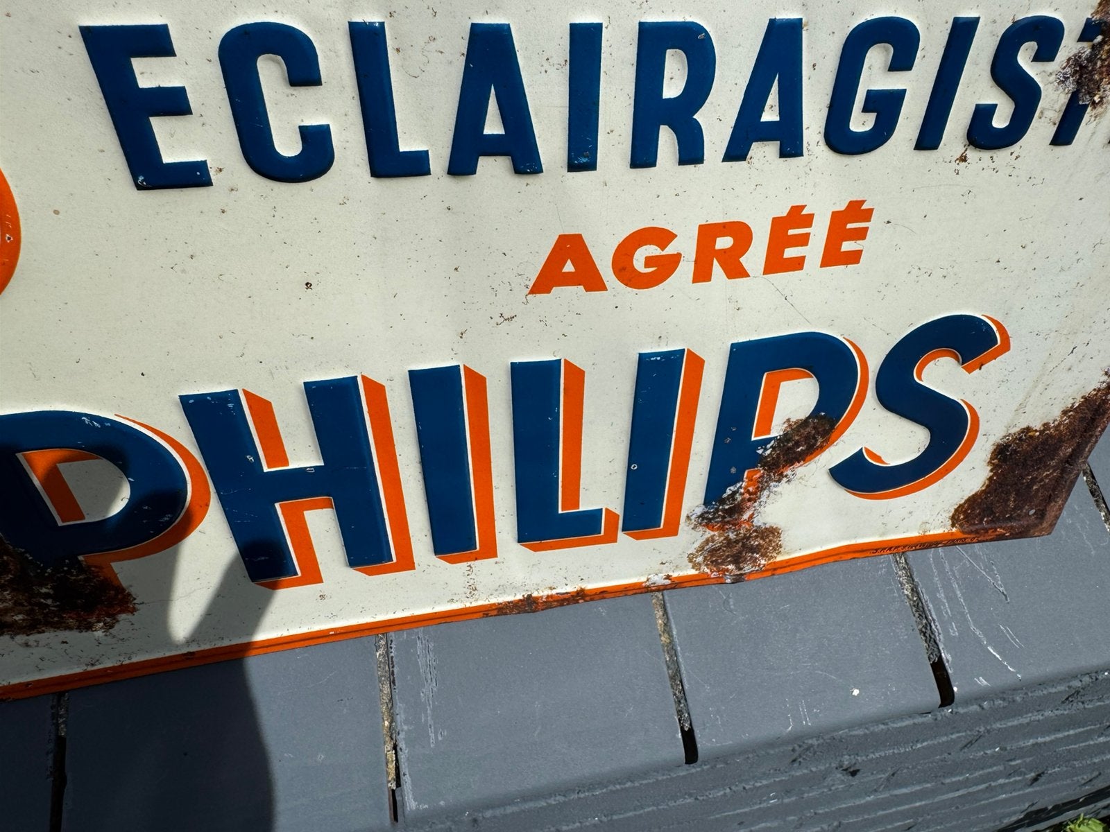 PHILIPS oud reclamebord, Verzamelen, Ophalen of Verzenden, Gebruikt, Reclamebord