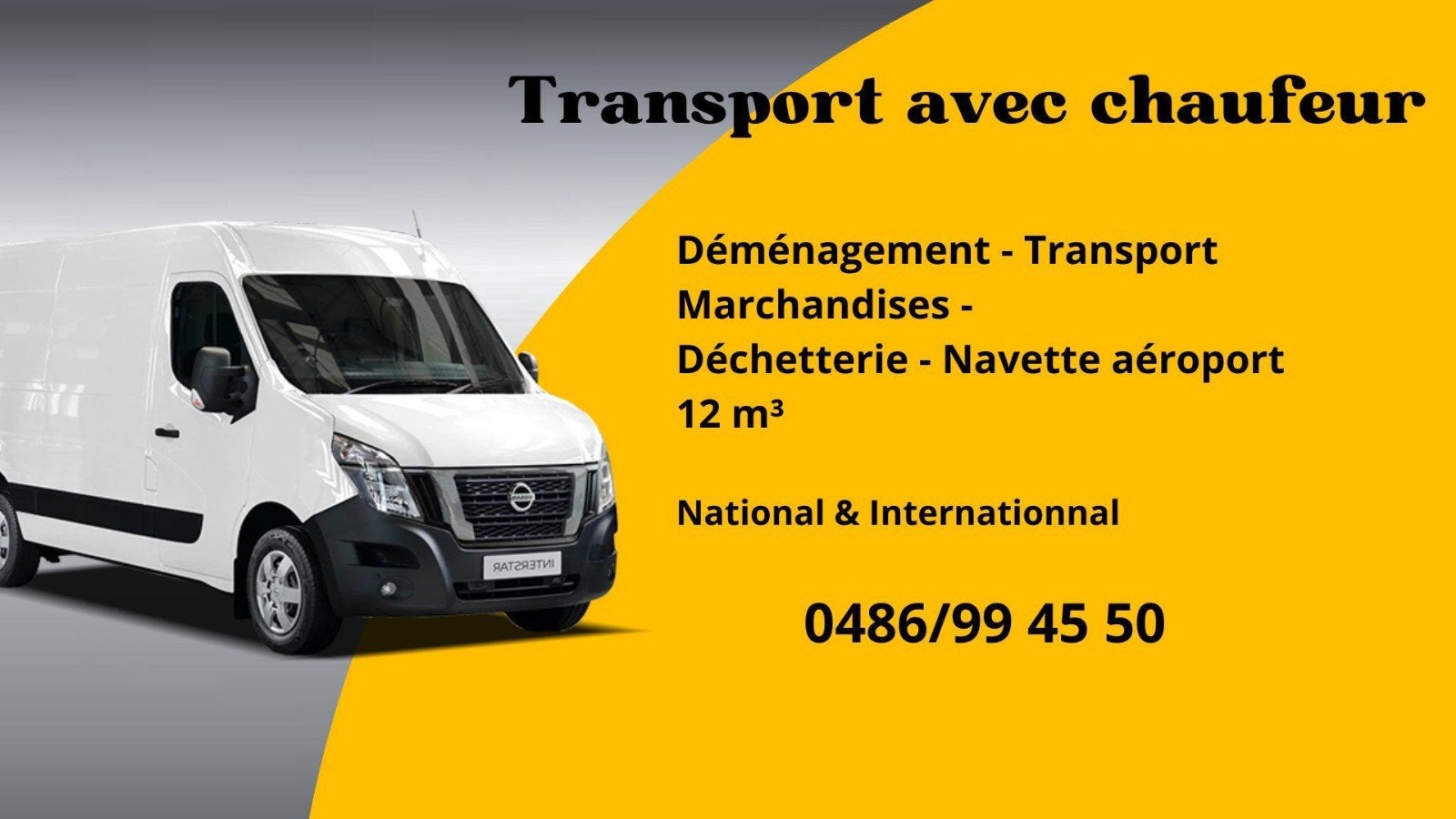 Location Camionnette avec chauffeur, Enlèvement