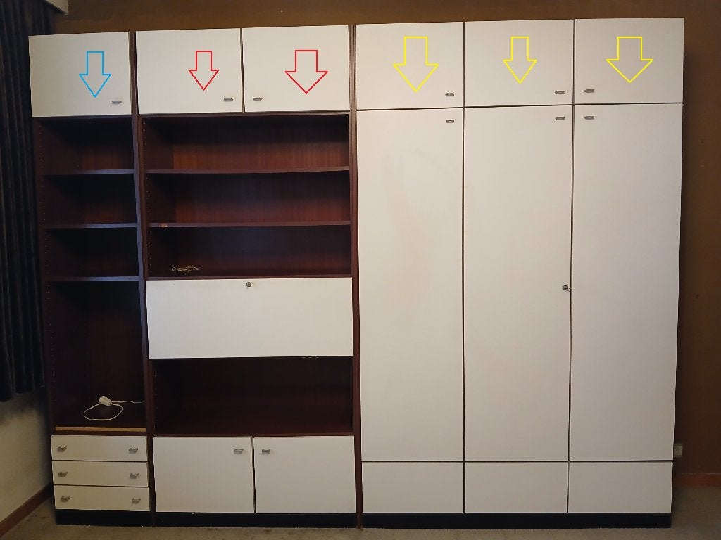 Wandkast en bedwandkast, Huis en Inrichting, Ophalen, Gebruikt, Met lade(s)