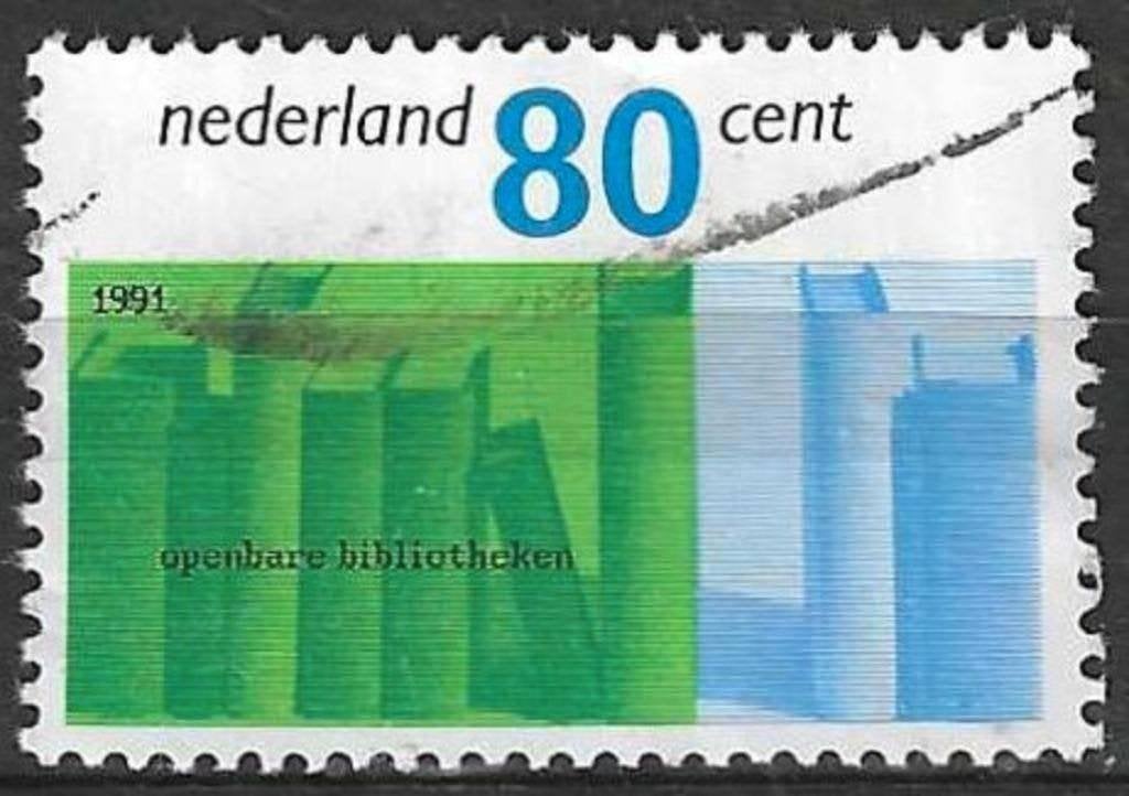 Nederland 1991 - Yvert 1386 - Publieke bibliotheken (ST), Verzenden, Gestempeld