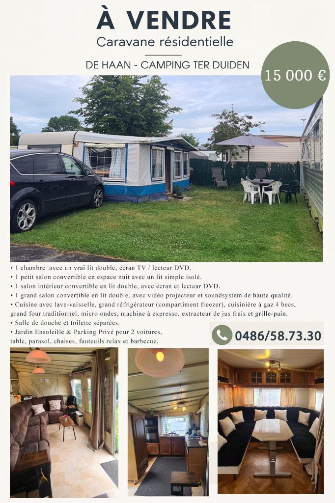 Caravane residentielle en camping  De Haan, Plus de 6