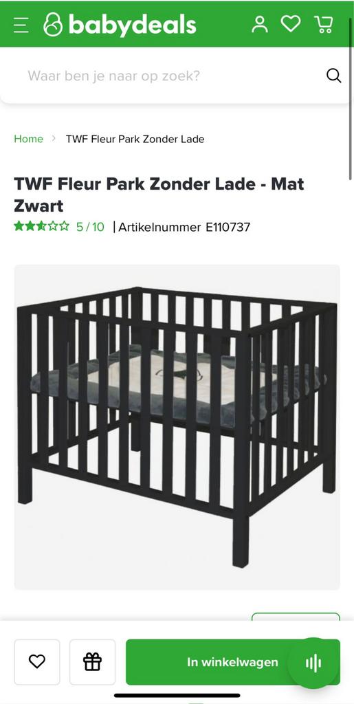 Parc pour bébé noir + matelas - très bon état, Enlèvement, Neuf