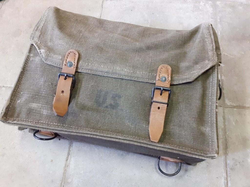 USA, ancien sac militaire américain, sac à dos - toile/cuir, Enlèvement ou Envoi
