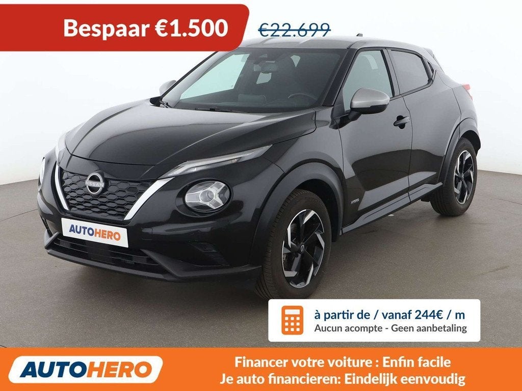 Nissan Juke 1.6 Hybrid N-Connecta (bj 2024, automaat), Gebruikt, Zwart, 105 kW, 5 zetels