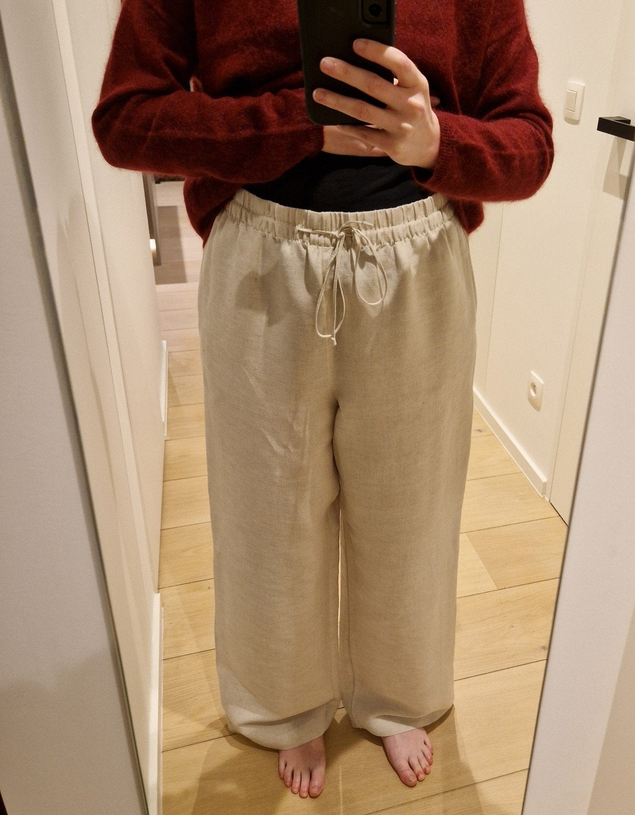 NOUVEAU pantalon en lin beige très clair en taille M de H&M, Neuf, Enlèvement ou Envoi, Beige, Taille 38/40 (M)