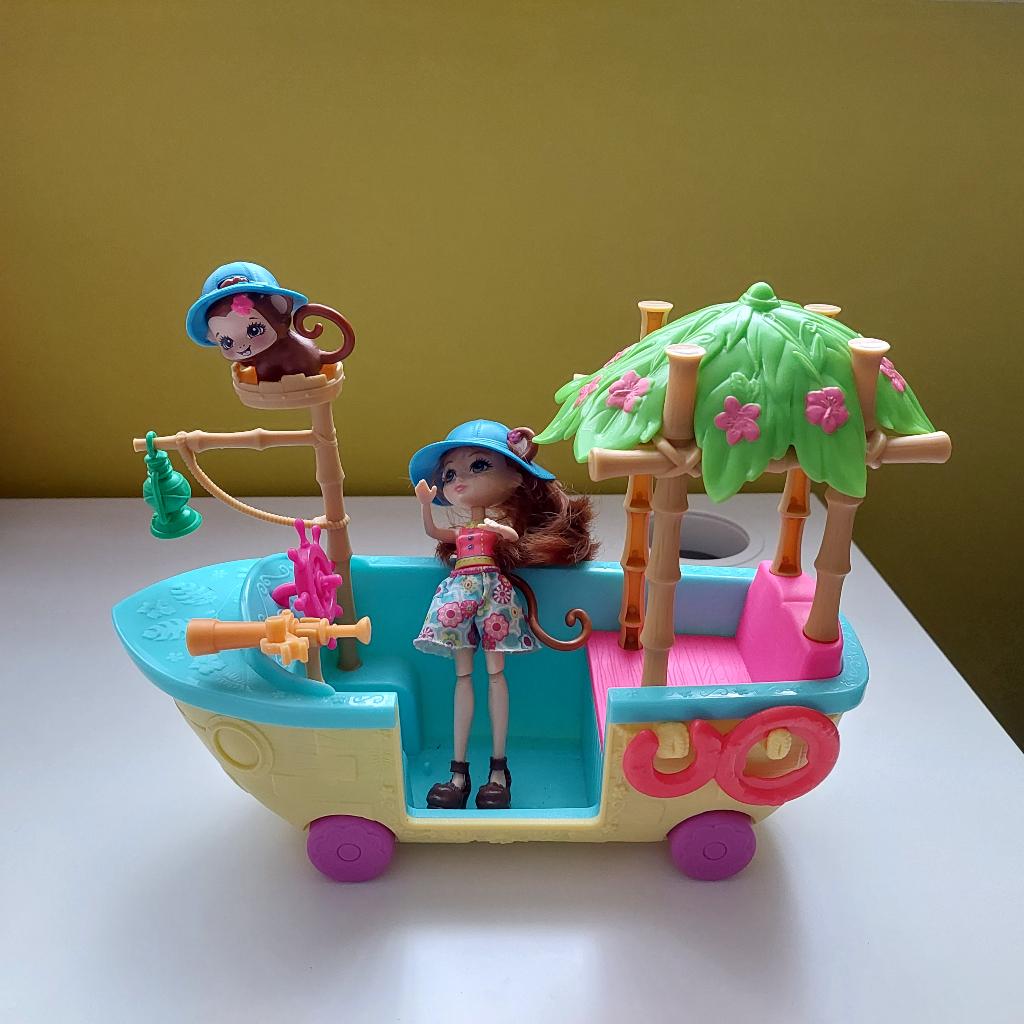 Enchantimals : bateau dans la jungle + pop, Enlèvement ou Envoi, Utilisé, Maison de poupées