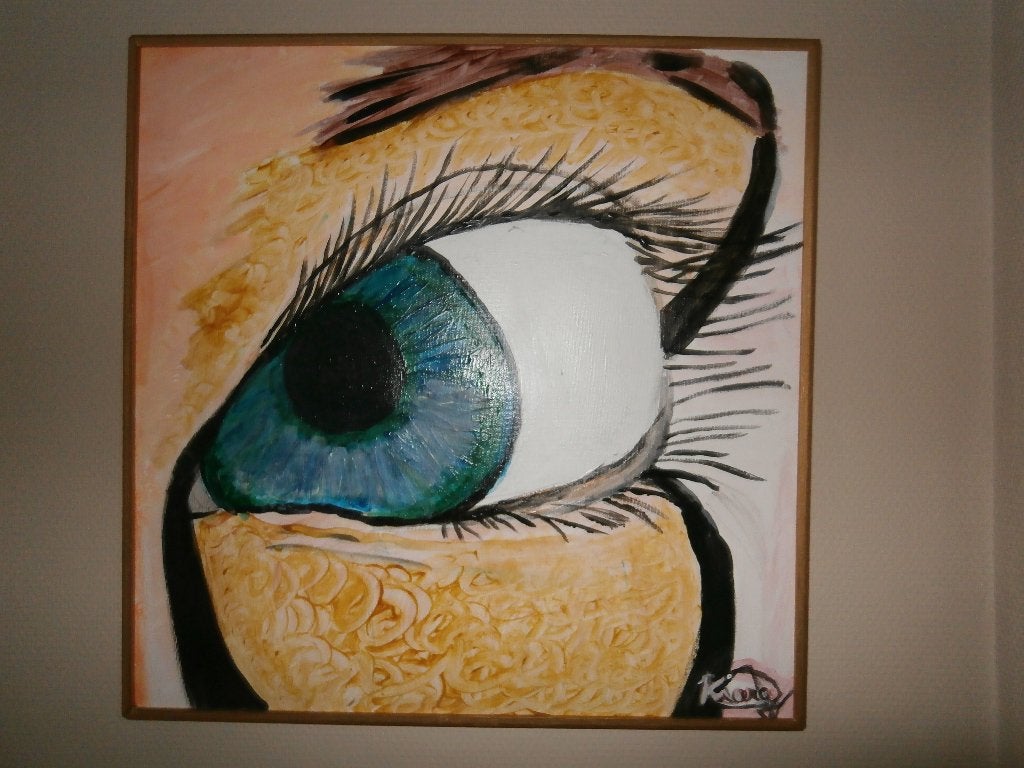 Blue eyes - olieverf op doek - gesigneerd, Huis en Inrichting, Verzenden, Nieuw, Gesigneerd, Schilderij