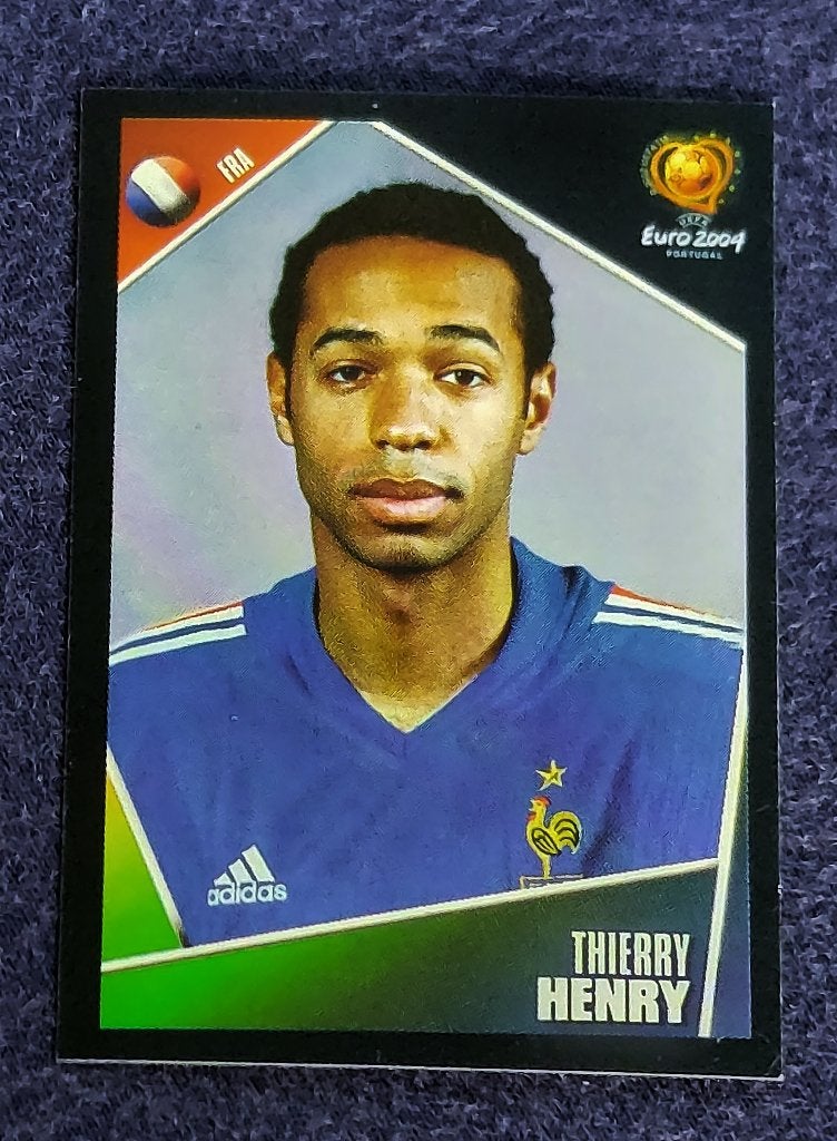 Panini sticker card voetbal ' Euro 2004 - Thierry Henry ', Enlèvement ou Envoi, Neuf, Affiche, Image ou Autocollant