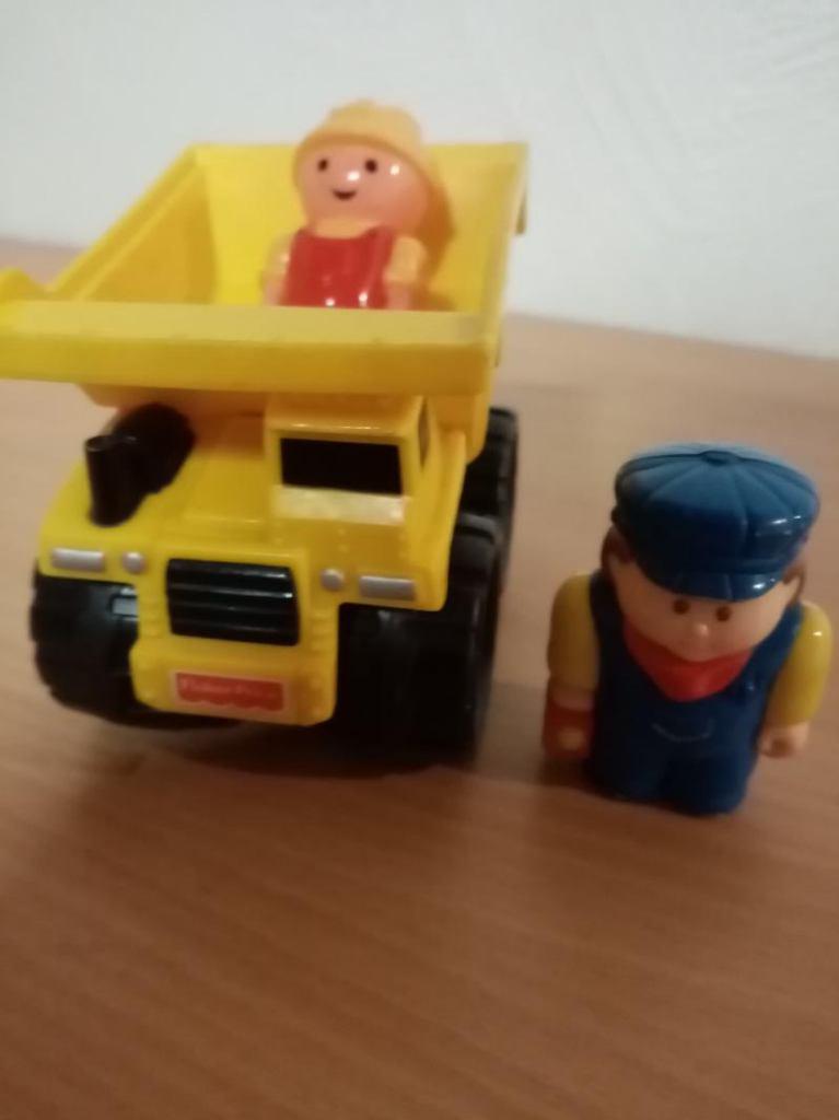 Fisher Price : wegenwerk vrachtwagen + 2 werkmannen, Enlèvement ou Envoi, Comme neuf, Voiture ou Véhicule