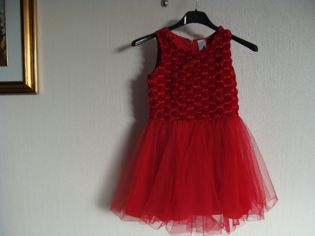 robe habillée, en satin, tulle, taille 6 ans, Enlèvement ou Envoi, Comme neuf, Fille, Robe ou Jupe