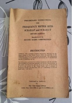 manuel signal corps frequency meter 1942, Ophalen of Verzenden