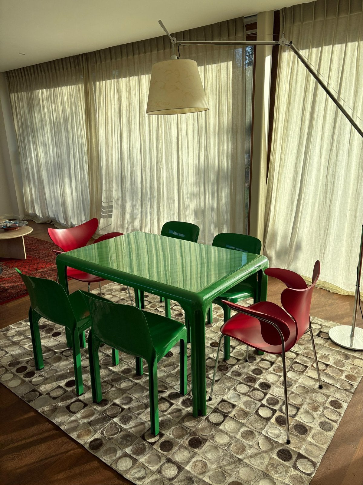 Stadio 120 Vico Magistretti Artemide Table + 6 chaises, 100 à 150 cm, Vintage, Synthétique, Enlèvement