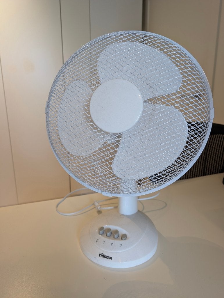Tristar tafelventilator wit 3 standen, Elektronische apparatuur, Ophalen, Gebruikt, Tafelventilator