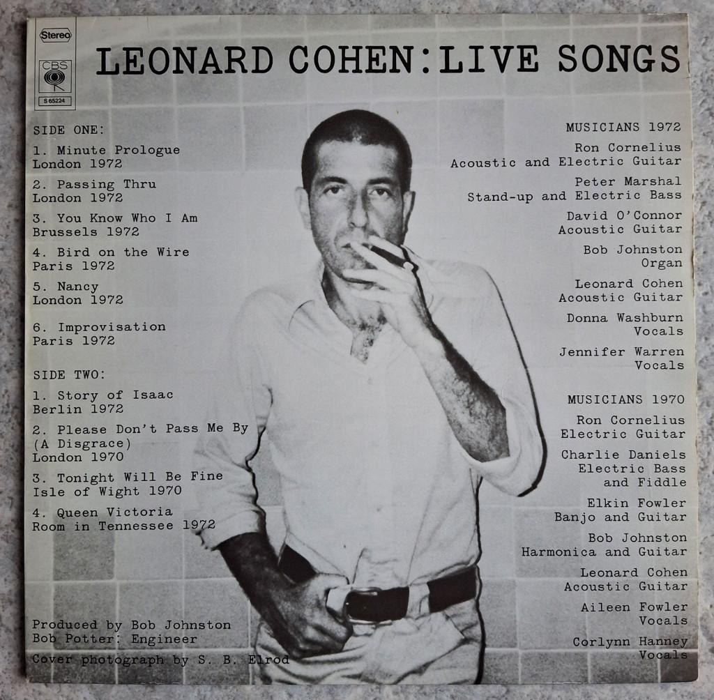 Leonard Cohen - 2 LP's: "Songs of LC" en "Live songs", Fotohoes, Ophalen, Zo goed als nieuw